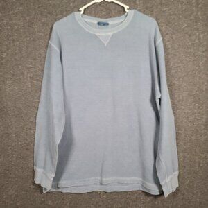 Breakwater Men's Long Sleeved Shirt Size XL Blue Waffle Knit Pattern